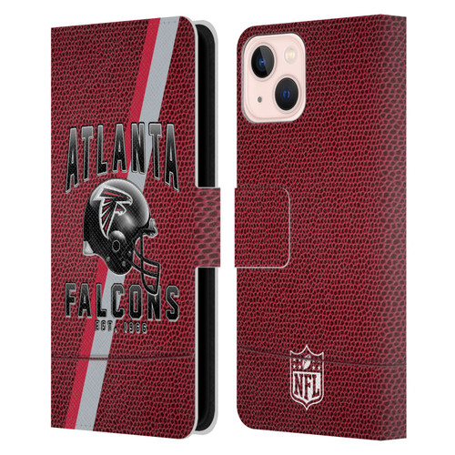 NFL Atlanta Falcons Logo Art Football Stripes Leather Book Wallet Case Cover For Apple iPhone 13