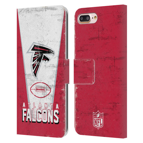NFL Atlanta Falcons Logo Art Banner Leather Book Wallet Case Cover For Apple iPhone 7 Plus / iPhone 8 Plus