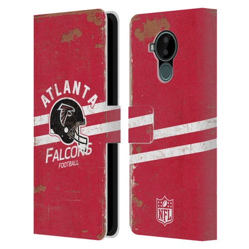 NFL Atlanta Falcons Logo Art Helmet Distressed Leather Book Wallet Case Cover For Nokia C30