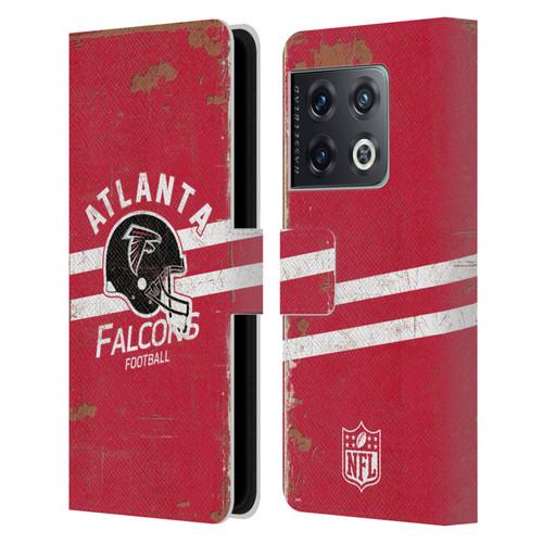 NFL Atlanta Falcons Logo Art Helmet Distressed Leather Book Wallet Case Cover For OnePlus 10 Pro