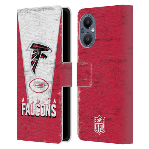 NFL Atlanta Falcons Logo Art Banner Leather Book Wallet Case Cover For OnePlus Nord N20 5G