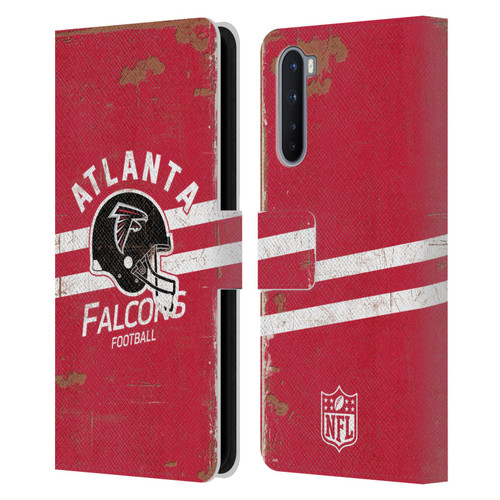 NFL Atlanta Falcons Logo Art Helmet Distressed Leather Book Wallet Case Cover For OnePlus Nord 5G