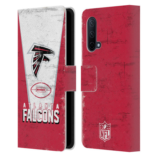 NFL Atlanta Falcons Logo Art Banner Leather Book Wallet Case Cover For OnePlus Nord CE 5G
