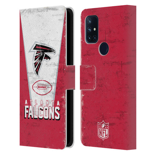 NFL Atlanta Falcons Logo Art Banner Leather Book Wallet Case Cover For OnePlus Nord N10 5G