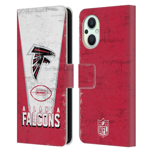 NFL Atlanta Falcons Logo Art Banner Leather Book Wallet Case Cover For OPPO Reno8 Lite