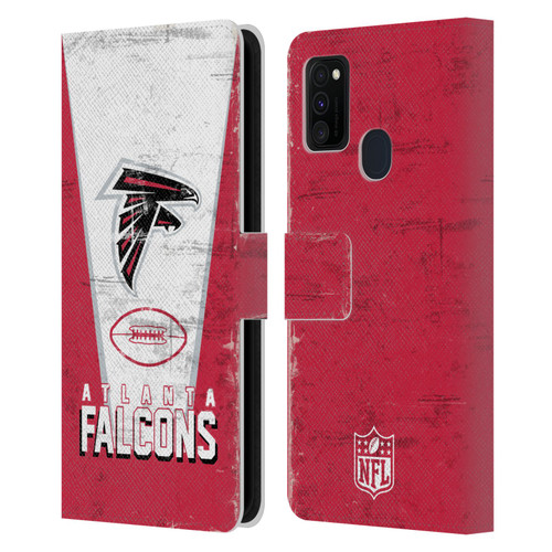 NFL Atlanta Falcons Logo Art Banner Leather Book Wallet Case Cover For Samsung Galaxy M30s (2019)/M21 (2020)