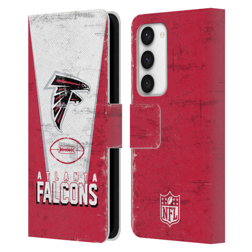 NFL Atlanta Falcons Logo Art Banner Leather Book Wallet Case Cover For Samsung Galaxy S23 5G
