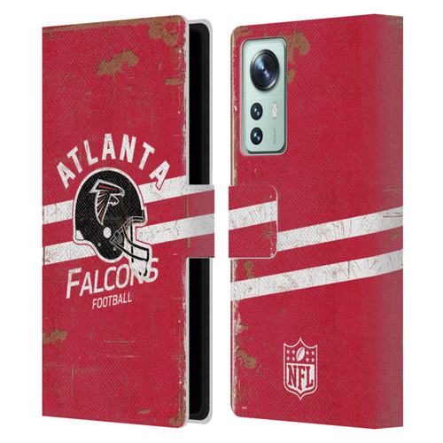 NFL Atlanta Falcons Logo Art Helmet Distressed Leather Book Wallet Case Cover For Xiaomi 12