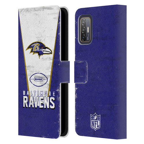 NFL Baltimore Ravens Logo Art Banner Leather Book Wallet Case Cover For HTC Desire 21 Pro 5G
