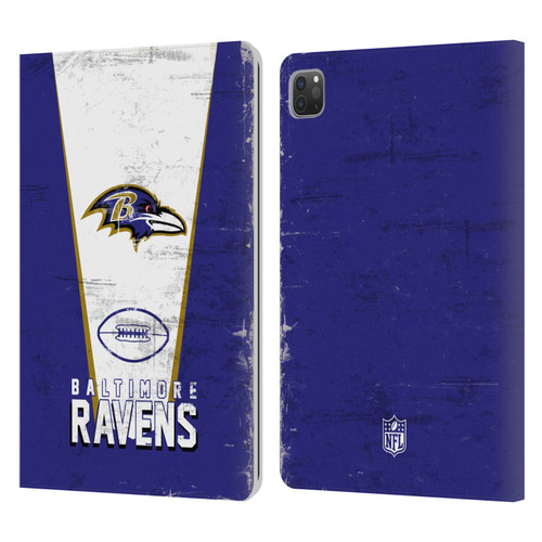 NFL Baltimore Ravens Logo Art Banner Leather Book Wallet Case Cover For Apple iPad Pro 11 2020 / 2021 / 2022
