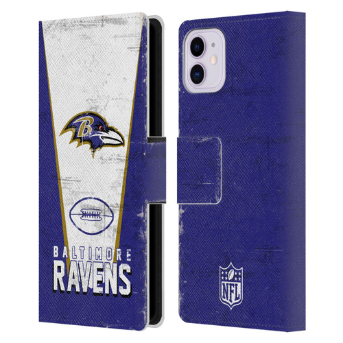 NFL Baltimore Ravens Logo Art Banner Leather Book Wallet Case Cover For Apple iPhone 11