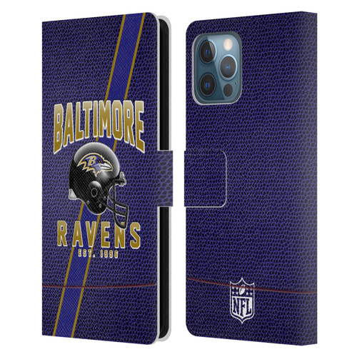 NFL Baltimore Ravens Logo Art Football Stripes Leather Book Wallet Case Cover For Apple iPhone 12 Pro Max
