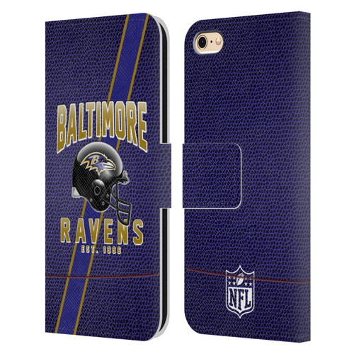 NFL Baltimore Ravens Logo Art Football Stripes Leather Book Wallet Case Cover For Apple iPhone 6 / iPhone 6s