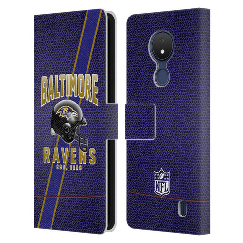 NFL Baltimore Ravens Logo Art Football Stripes Leather Book Wallet Case Cover For Nokia C21