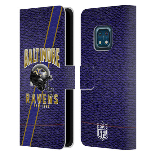 NFL Baltimore Ravens Logo Art Football Stripes Leather Book Wallet Case Cover For Nokia XR20