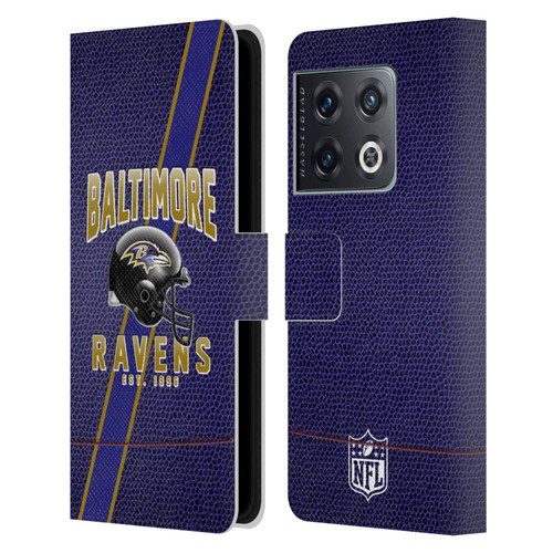 NFL Baltimore Ravens Logo Art Football Stripes Leather Book Wallet Case Cover For OnePlus 10 Pro