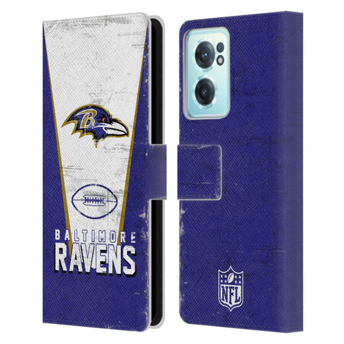 NFL Baltimore Ravens Logo Art Banner Leather Book Wallet Case Cover For OnePlus Nord CE 2 5G
