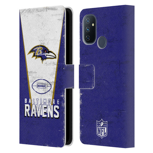 NFL Baltimore Ravens Logo Art Banner Leather Book Wallet Case Cover For OnePlus Nord N100