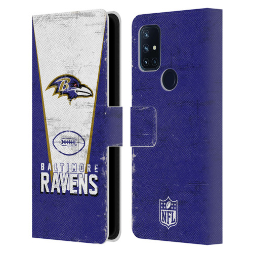 NFL Baltimore Ravens Logo Art Banner Leather Book Wallet Case Cover For OnePlus Nord N10 5G