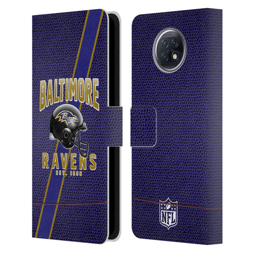 NFL Baltimore Ravens Logo Art Football Stripes Leather Book Wallet Case Cover For Xiaomi Redmi Note 9T 5G