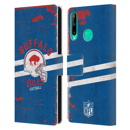NFL Buffalo Bills Logo Art Helmet Distressed Leather Book Wallet Case Cover For Huawei P40 lite E