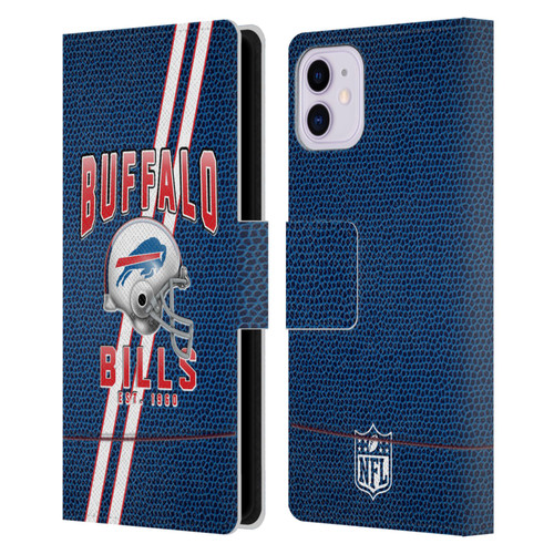 NFL Buffalo Bills Logo Art Football Stripes Leather Book Wallet Case Cover For Apple iPhone 11