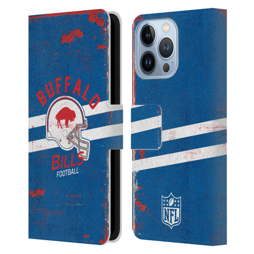 NFL Buffalo Bills Logo Art Helmet Distressed Leather Book Wallet Case Cover For Apple iPhone 13 Pro