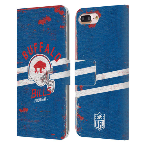 NFL Buffalo Bills Logo Art Helmet Distressed Leather Book Wallet Case Cover For Apple iPhone 7 Plus / iPhone 8 Plus