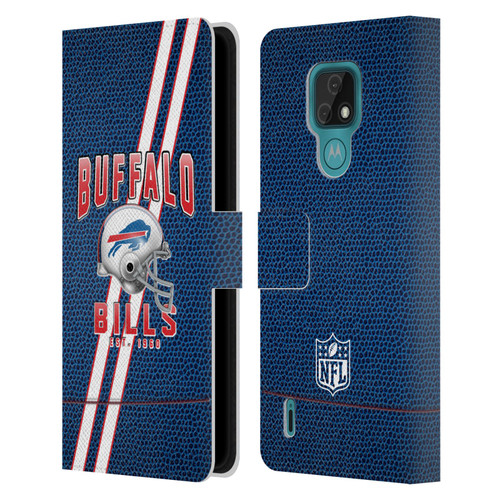 NFL Buffalo Bills Logo Art Football Stripes Leather Book Wallet Case Cover For Motorola Moto E7