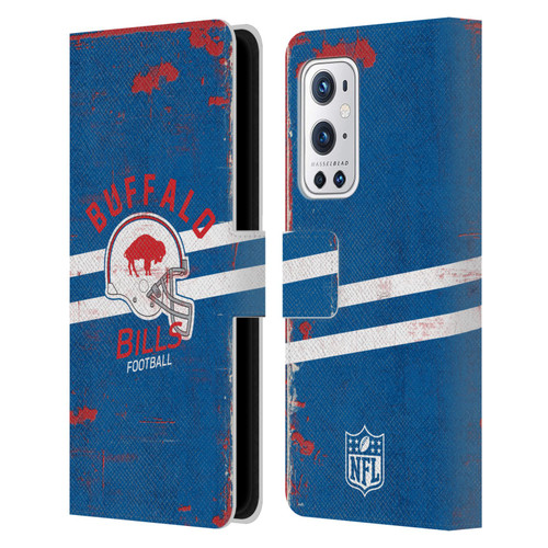 NFL Buffalo Bills Logo Art Helmet Distressed Leather Book Wallet Case Cover For OnePlus 9 Pro