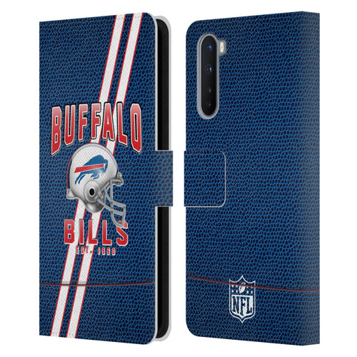NFL Buffalo Bills Logo Art Football Stripes Leather Book Wallet Case Cover For OnePlus Nord 5G