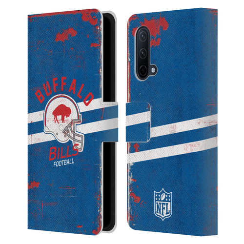 NFL Buffalo Bills Logo Art Helmet Distressed Leather Book Wallet Case Cover For OnePlus Nord CE 5G