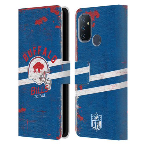 NFL Buffalo Bills Logo Art Helmet Distressed Leather Book Wallet Case Cover For OnePlus Nord N100