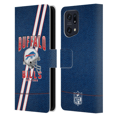 NFL Buffalo Bills Logo Art Football Stripes Leather Book Wallet Case Cover For OPPO Find X5