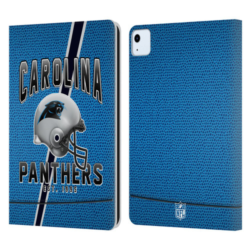 NFL Carolina Panthers Logo Art Football Stripes Leather Book Wallet Case Cover For Apple iPad Air 2020 / 2022