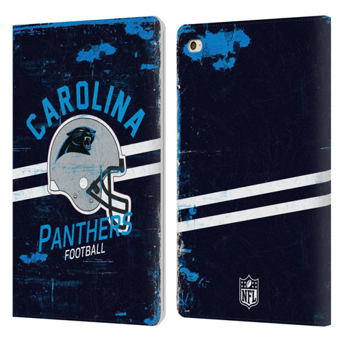 NFL Carolina Panthers Logo Art Helmet Distressed Leather Book Wallet Case Cover For Apple iPad mini 4