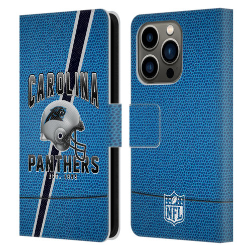 NFL Carolina Panthers Logo Art Football Stripes Leather Book Wallet Case Cover For Apple iPhone 14 Pro