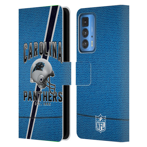 NFL Carolina Panthers Logo Art Football Stripes Leather Book Wallet Case Cover For Motorola Edge (2022)