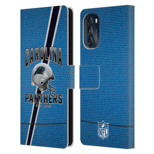 NFL Carolina Panthers Logo Art Football Stripes Leather Book Wallet Case Cover For Motorola Moto G (2022)