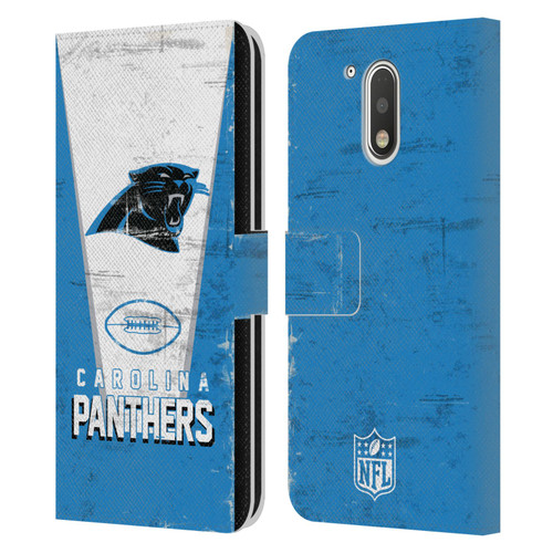 NFL Carolina Panthers Logo Art Banner Leather Book Wallet Case Cover For Motorola Moto G41