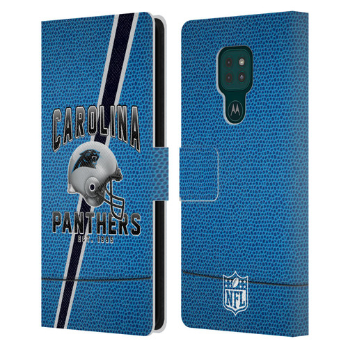 NFL Carolina Panthers Logo Art Football Stripes Leather Book Wallet Case Cover For Motorola Moto G9 Play