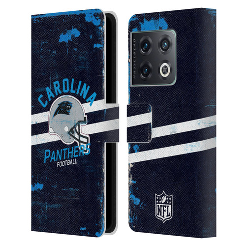 NFL Carolina Panthers Logo Art Helmet Distressed Leather Book Wallet Case Cover For OnePlus 10 Pro