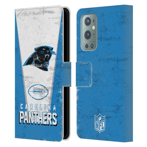 NFL Carolina Panthers Logo Art Banner Leather Book Wallet Case Cover For OnePlus 9
