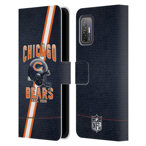 NFL Chicago Bears Logo Art Football Stripes Leather Book Wallet Case Cover For HTC Desire 21 Pro 5G