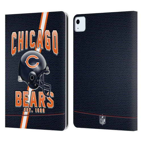 NFL Chicago Bears Logo Art Football Stripes Leather Book Wallet Case Cover For Apple iPad Air 2020 / 2022