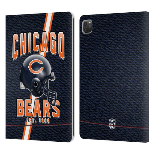 NFL Chicago Bears Logo Art Football Stripes Leather Book Wallet Case Cover For Apple iPad Pro 11 2020 / 2021 / 2022