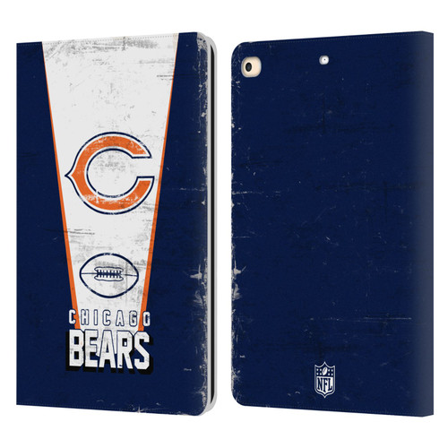 NFL Chicago Bears Logo Art Banner Leather Book Wallet Case Cover For Apple iPad 9.7 2017 / iPad 9.7 2018