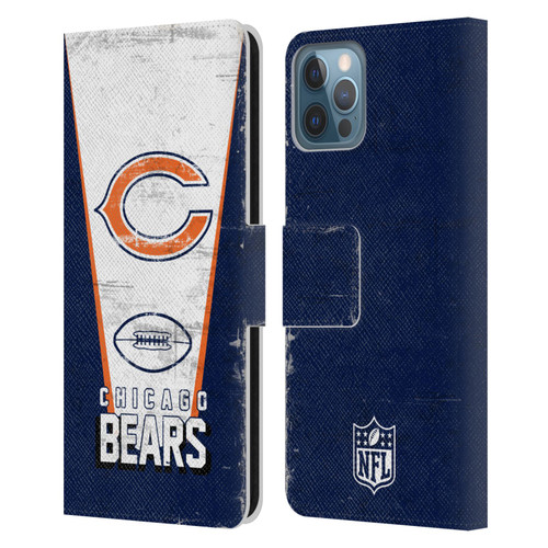 NFL Chicago Bears Logo Art Banner Leather Book Wallet Case Cover For Apple iPhone 12 / iPhone 12 Pro