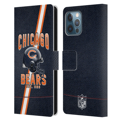 NFL Chicago Bears Logo Art Football Stripes Leather Book Wallet Case Cover For Apple iPhone 12 Pro Max