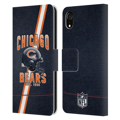 NFL Chicago Bears Logo Art Football Stripes Leather Book Wallet Case Cover For Apple iPhone XR